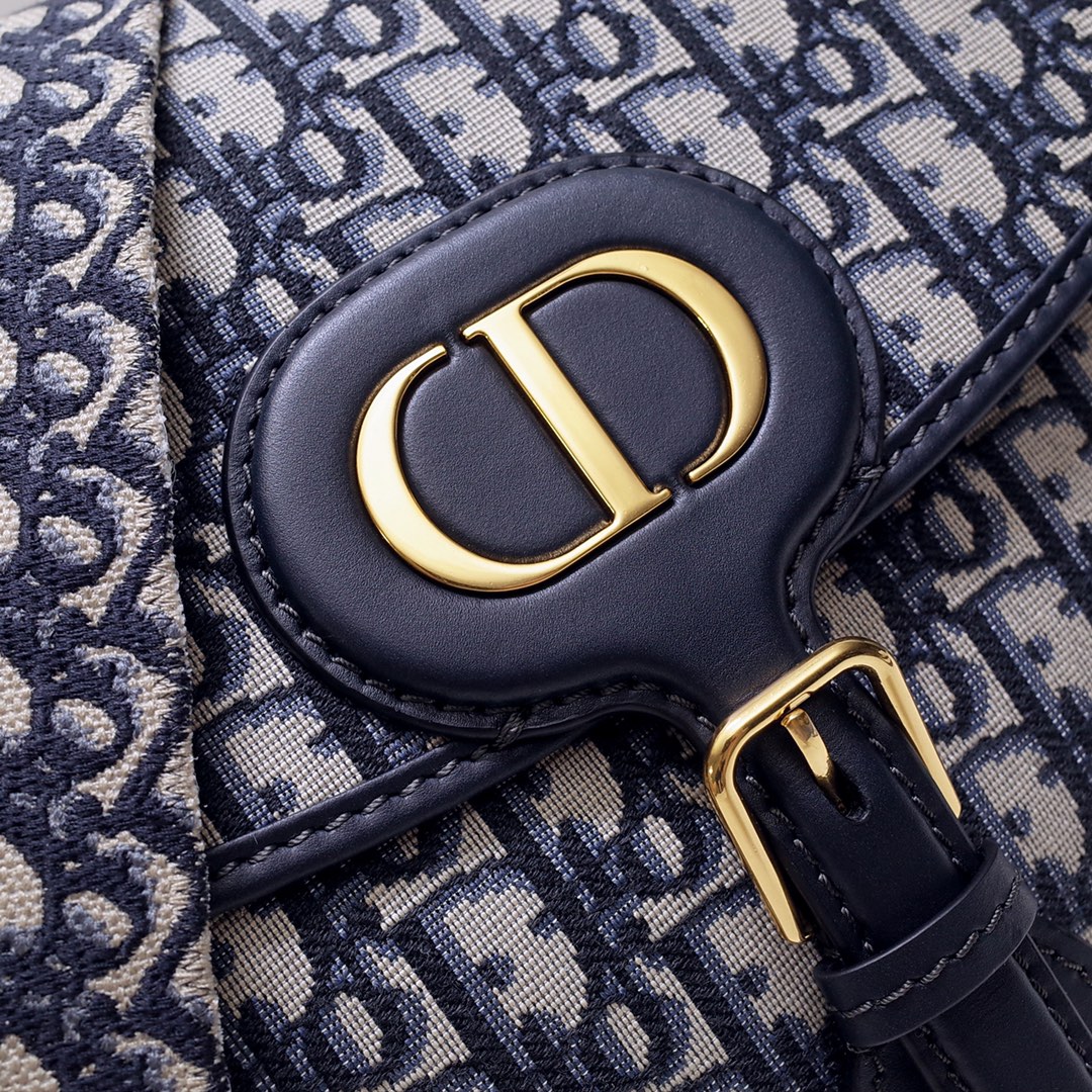 Large Dior Bobby Bag Blue Dior Oblique Jacquard